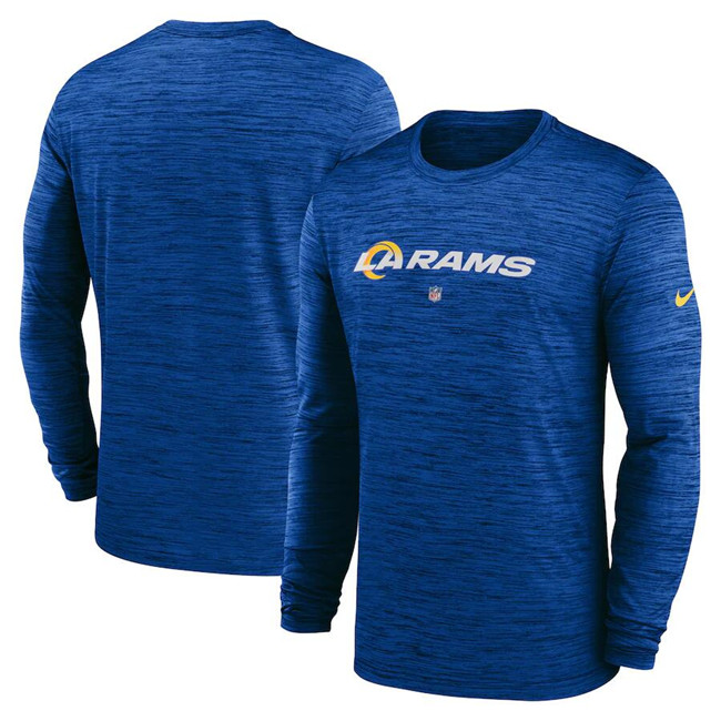 Men's Royal Los Angeles Rams Sideline Team Velocity Performance Long Sleeve T-Shirt